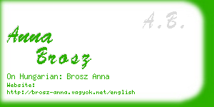 anna brosz business card